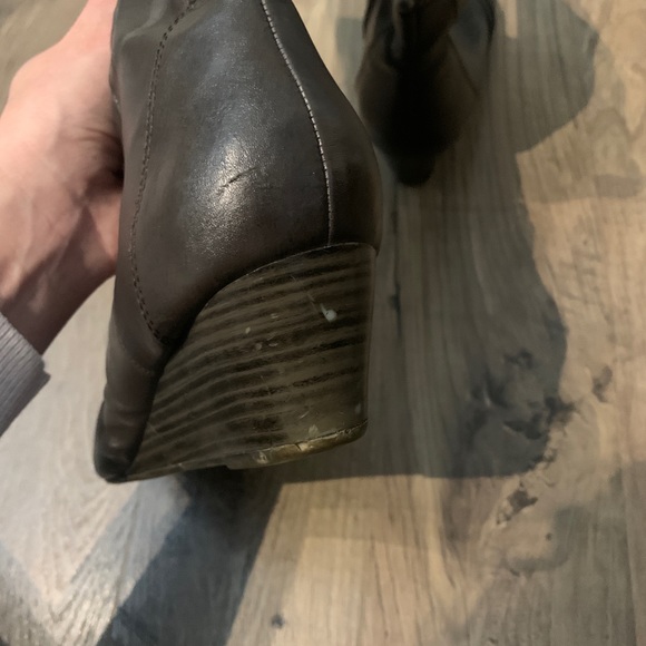 Aldo Leather Almond-toe Wedge-heel Boots - Picture 7 of 12